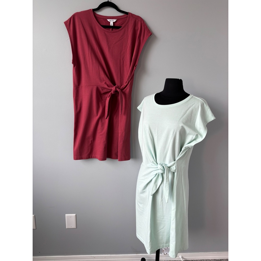 Nine West Lot of 2 Tie-Front T-Shirt Dress Casual‎ Everyday Sleeveless Size XL